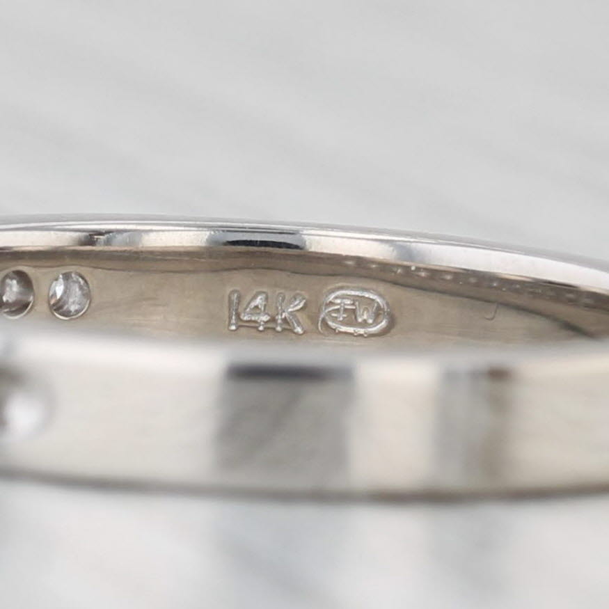 0.23ctw Diamond Wedding Band 14k White Gold Size 7 Stackable Anniversary Ring