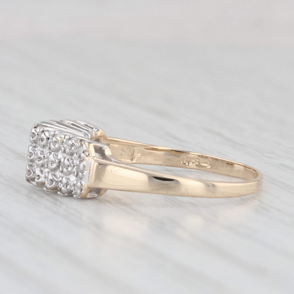 0.12ctw Tiered Pyramid Diamond Ring 14k Gold Size 6.5