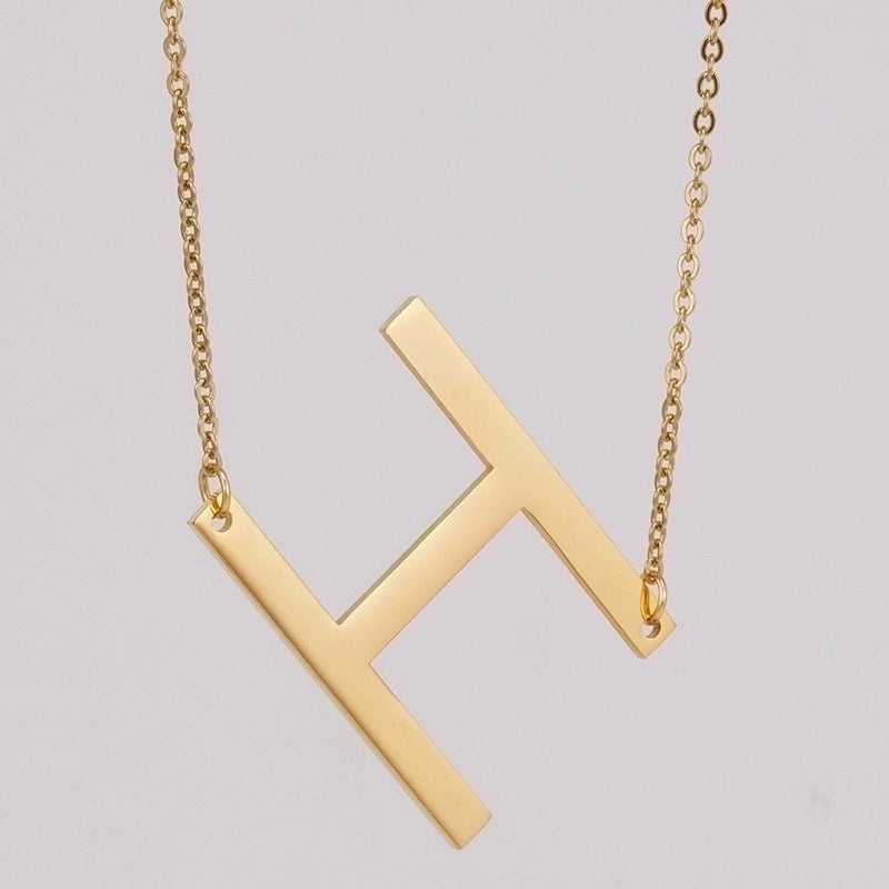Fashion Letter 304 Stainless Steel 18K Gold Plated Plating Stainless Steel Necklaces