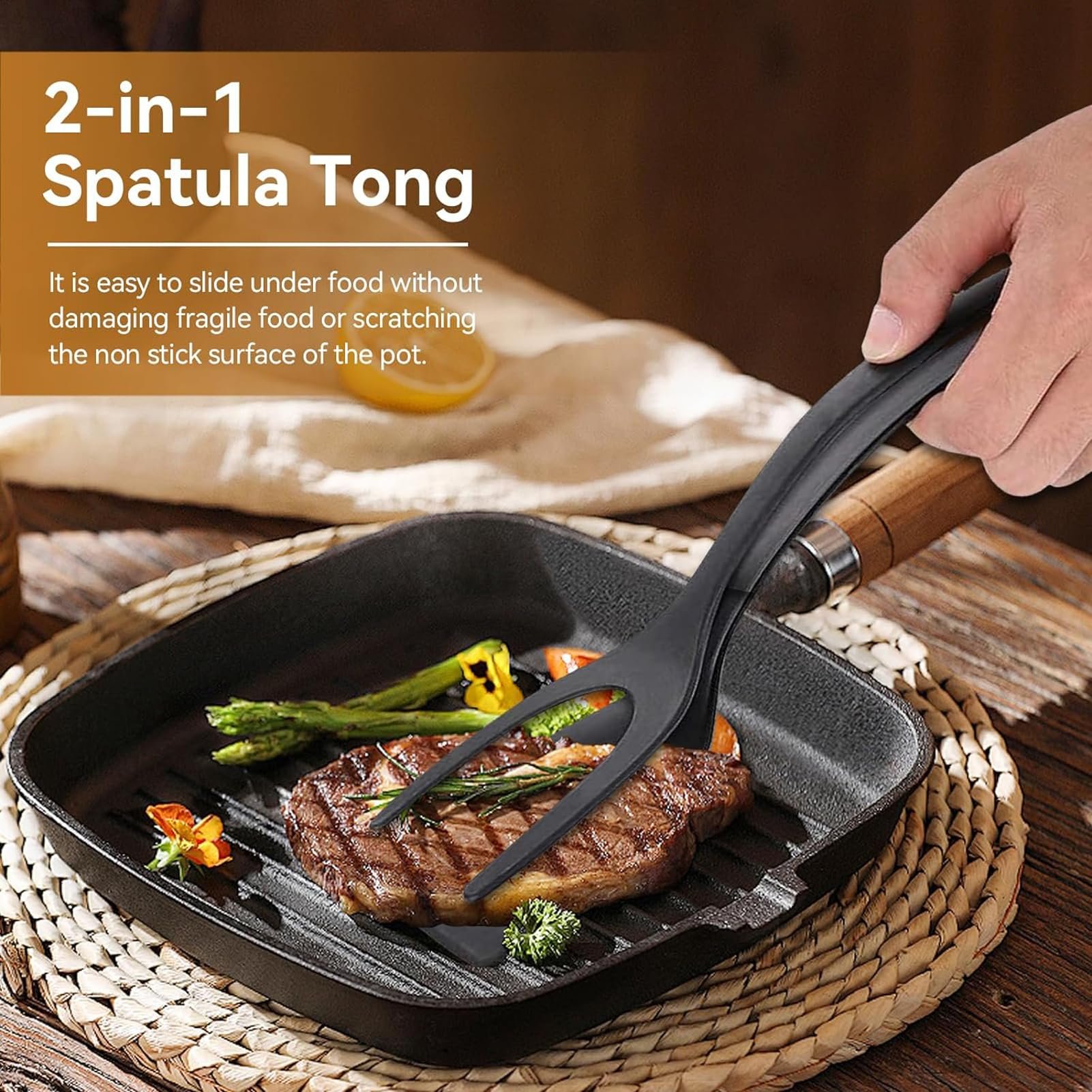 2 in 1 Grip Flip Spatula Tongs