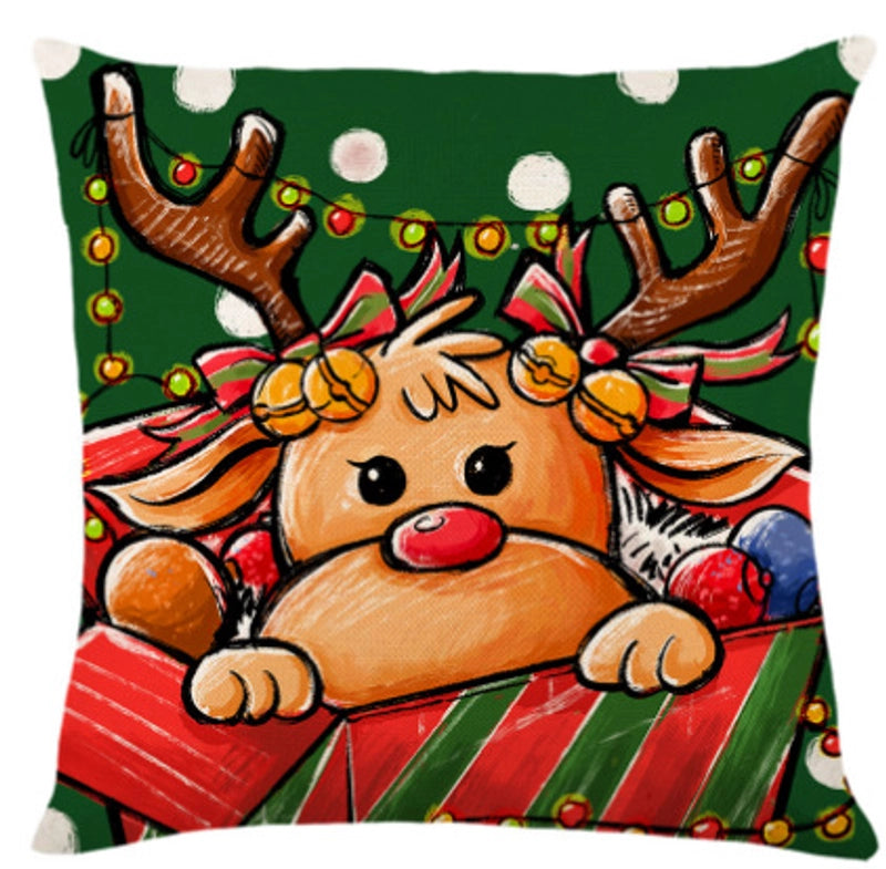 Fashion Christmas Tree Christmas Socks Letter Linen Pillow Cases