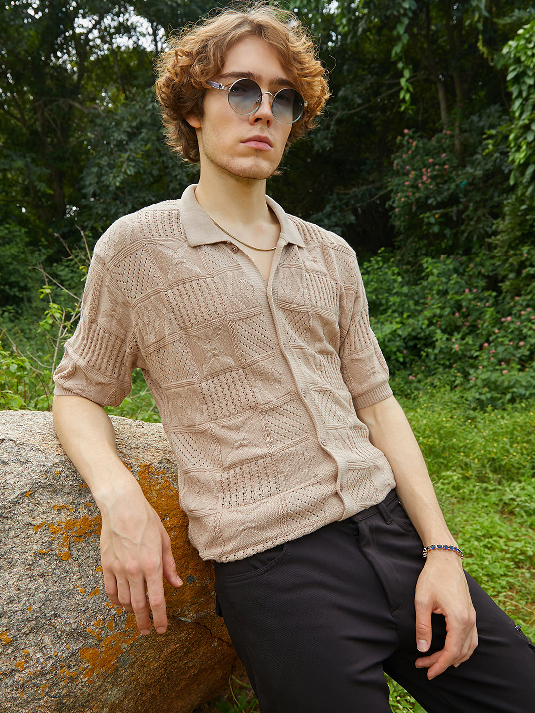 Patch-Knit Shirt