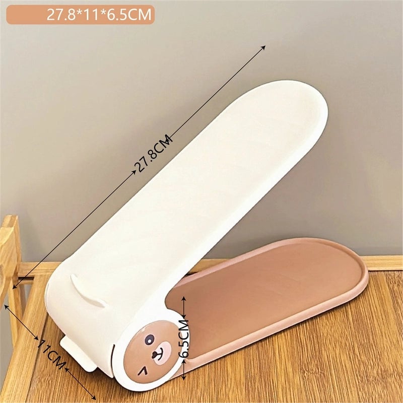 Cute Bear Solid Color Plastic Storage Rack