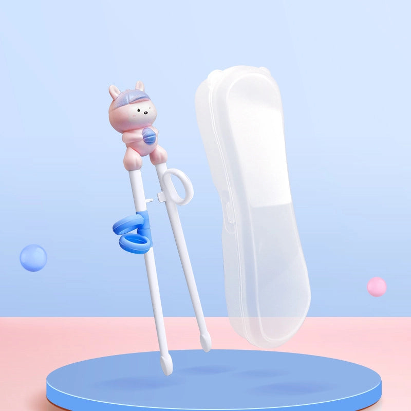 Portable Feeding Children's Tableware Set Cartoon Learning Chopsticks Training Chopsticks 304 Stainless Steel Spoon Fork