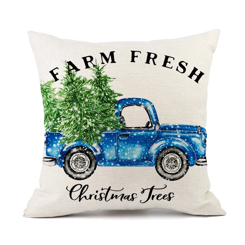 Christmas Casual Classical Vacation Snowflake Linen Pillow Cases Couch & Sofa Decor