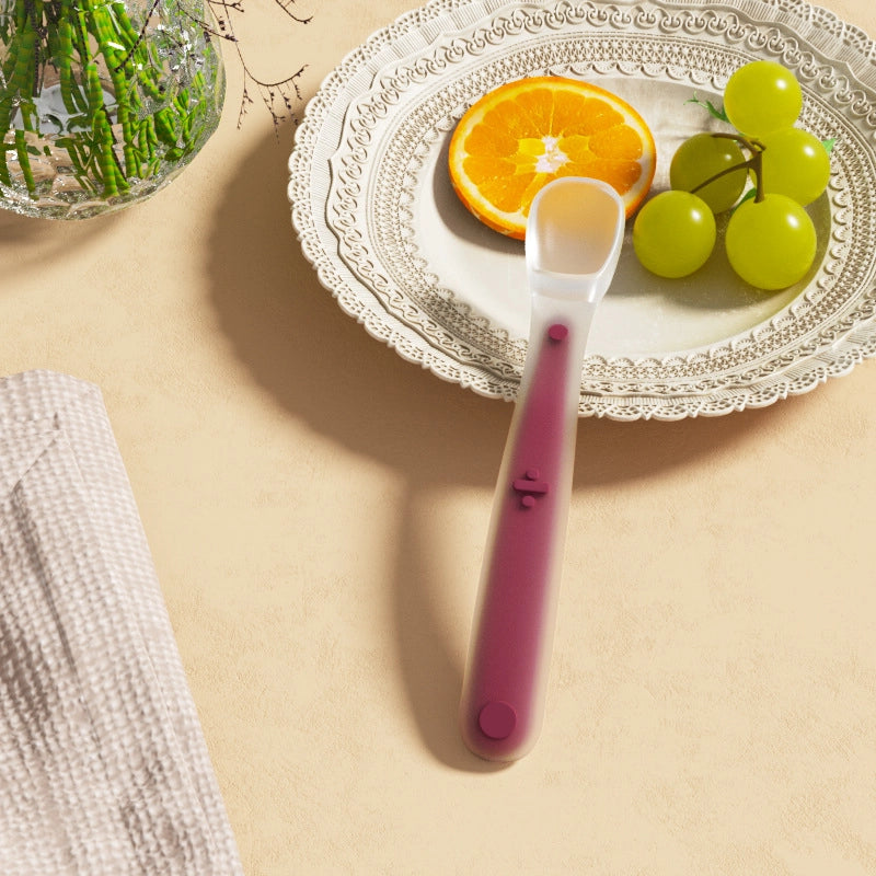 Silicone Spoon Newborn Baby Supplementary Food Spoon Baby Feeding Water Soft Spoon Children's Tableware Training Eating Fruit Mud
