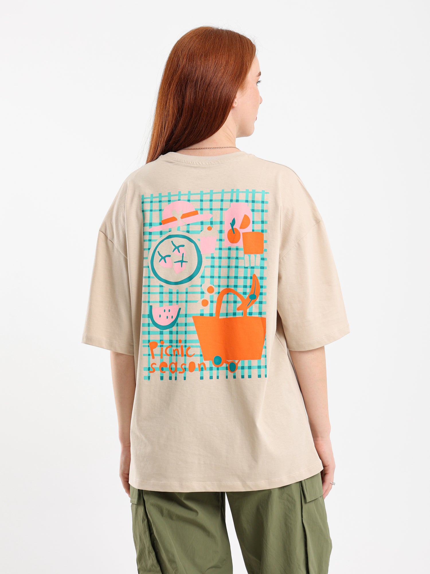 Picnic Print Oversized Tee