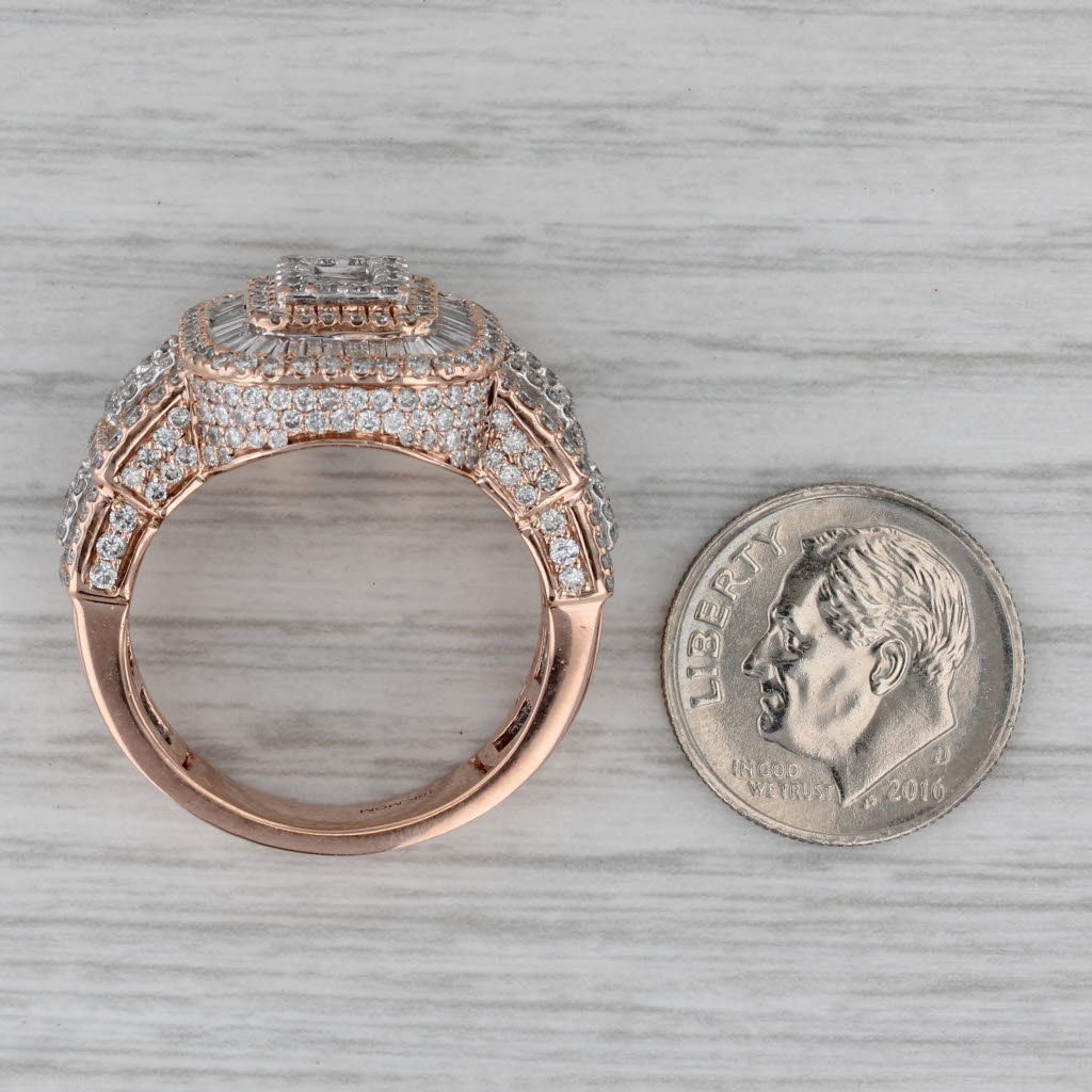 2.43ctw Diamond Halo Ring 10k Rose Gold Size 10