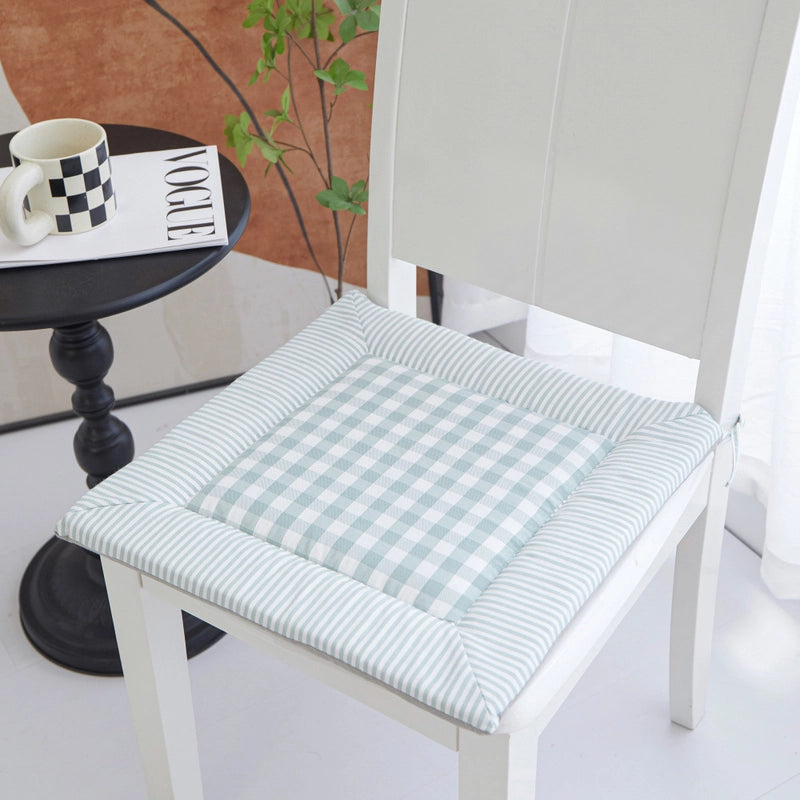 Minimalist Plaid Polyester Seat Cushion