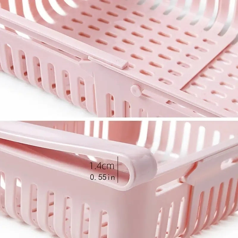 ADJUSTABLE FRIDGE STORAGE BASKET