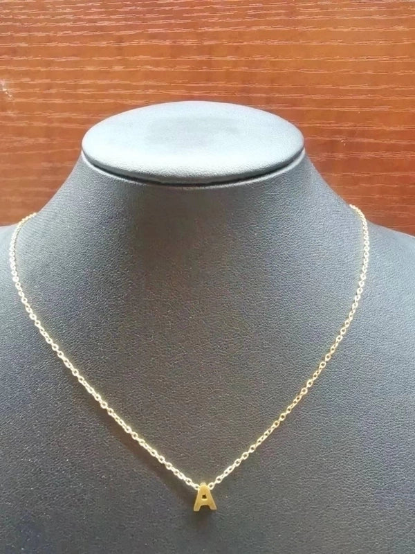 Minimalist Letter Stainless Steel Carving Necklace