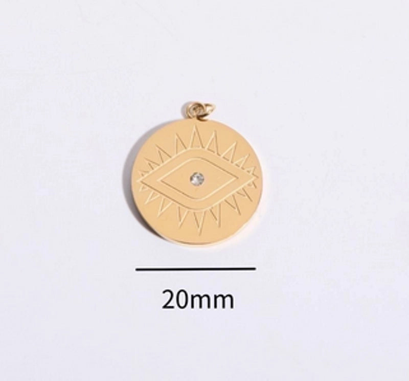 Casual Basic Classic Style Round Devil's Eye Square 304 Stainless Steel Rhinestones Zircon 18K Gold Plated Inlay