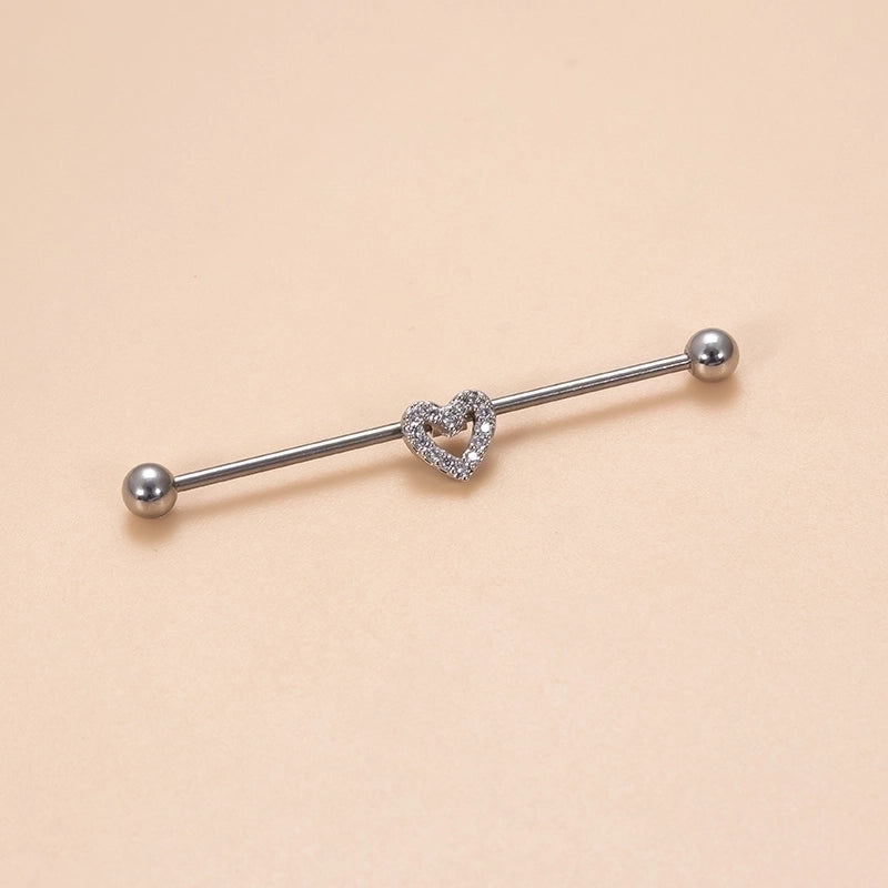 1 Piece Ear Cartilage Rings & Studs Vintage Style Heart Shape Wings Flower 316L Stainless Steel  Copper Plating Inlay Zircon