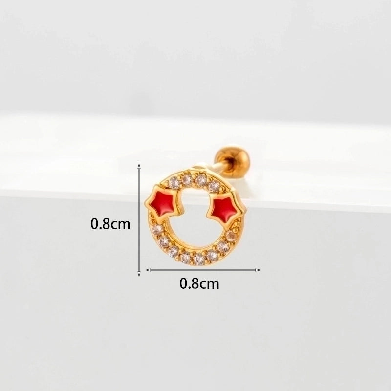 Ear Cartilage Rings & Studs Geometric Copper Plating Artificial Gemstones