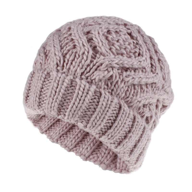 Explosions Diamond Square Soft Coarse Wool Knitted Hat Women's Hat Fashion Autumn And Winter Wool Hat