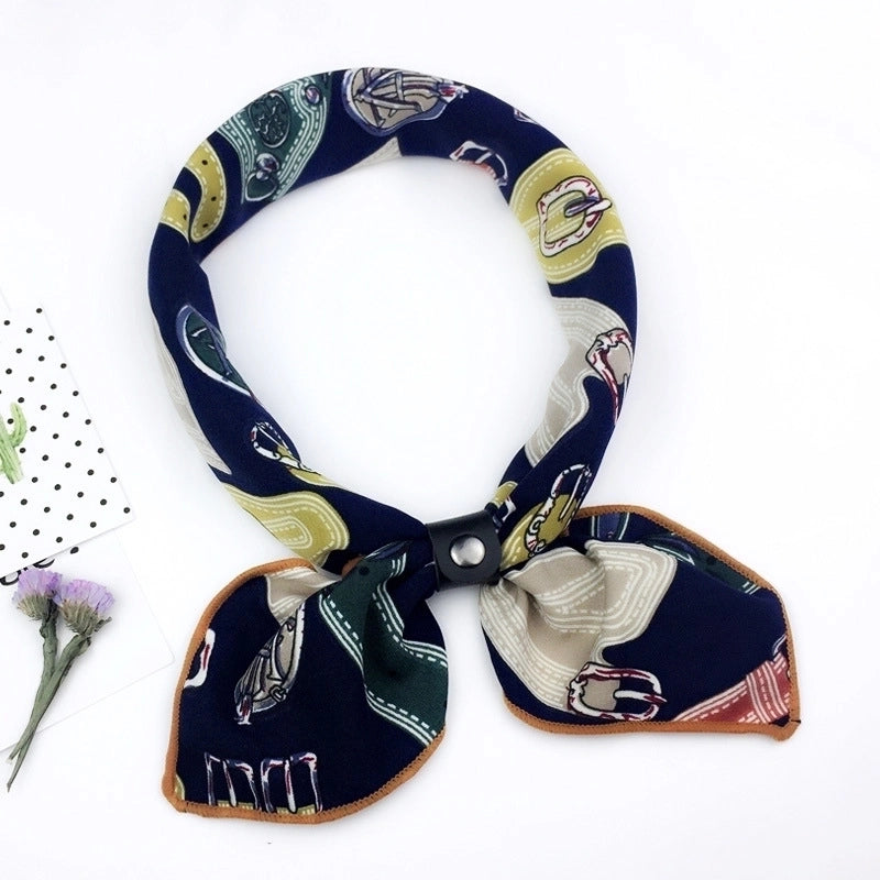 Unisex Sweet Stripe Silk Scarf