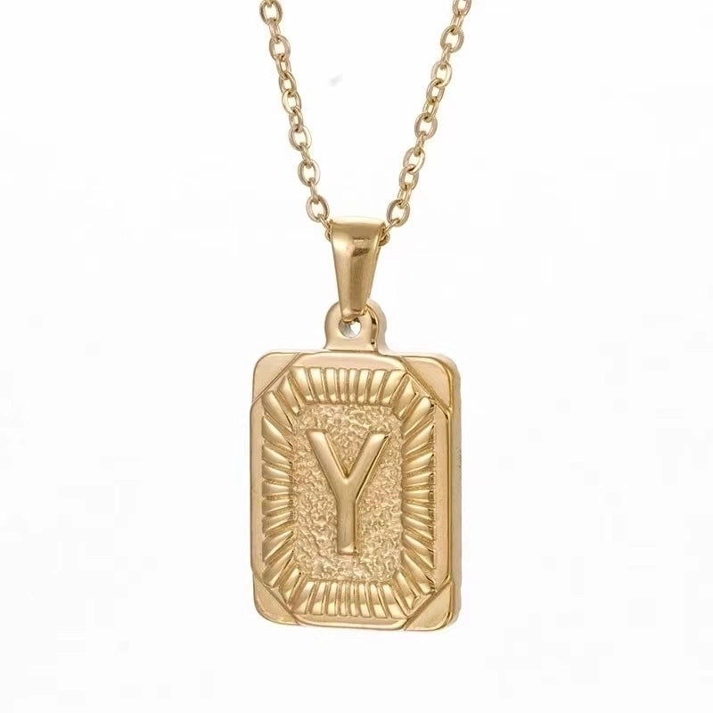 Hip-hop Letter Titanium Steel Plating Gold Plated Pendant Necklace