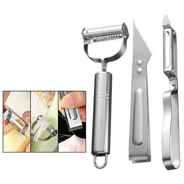 STAINLESS STEEL PEELER 3-PCS SET