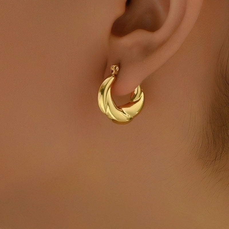 1 Pair Ig Style Minimalist Twist Irregular Plating Stainless Steel 18k Gold Plated Earrings