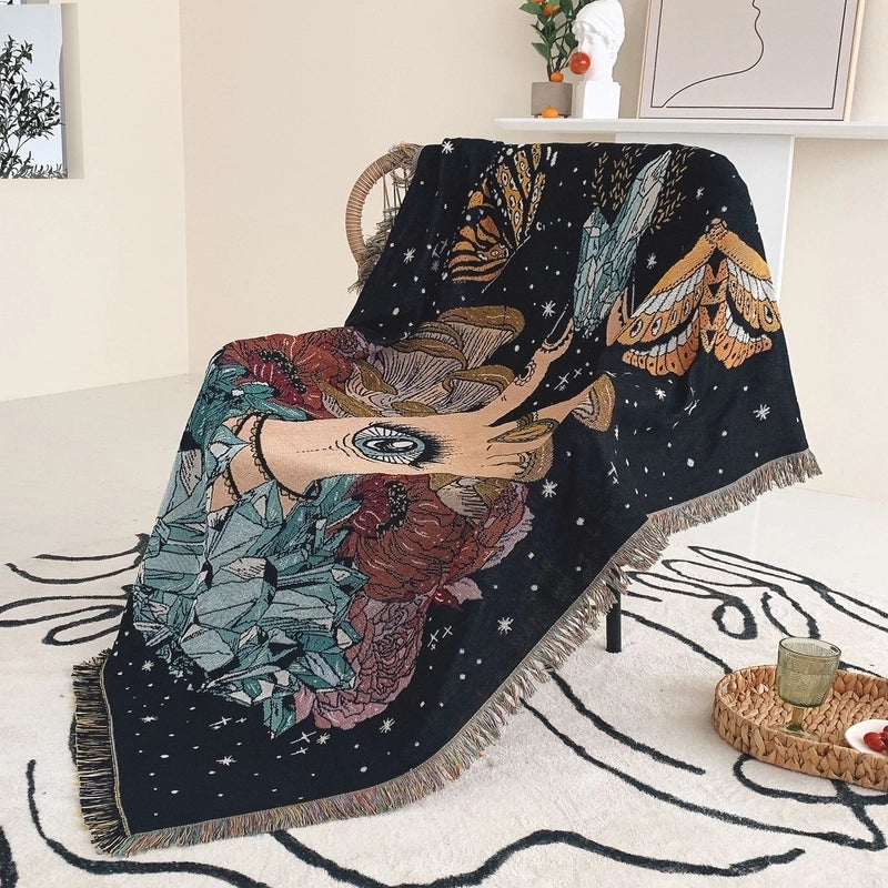 Fashion Flower Butterfly Cotton Blanket