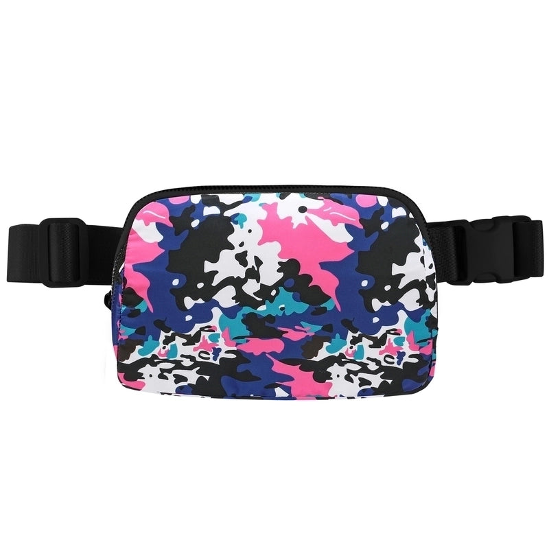 Women's Sports Solid Color Nylon Waist Bags