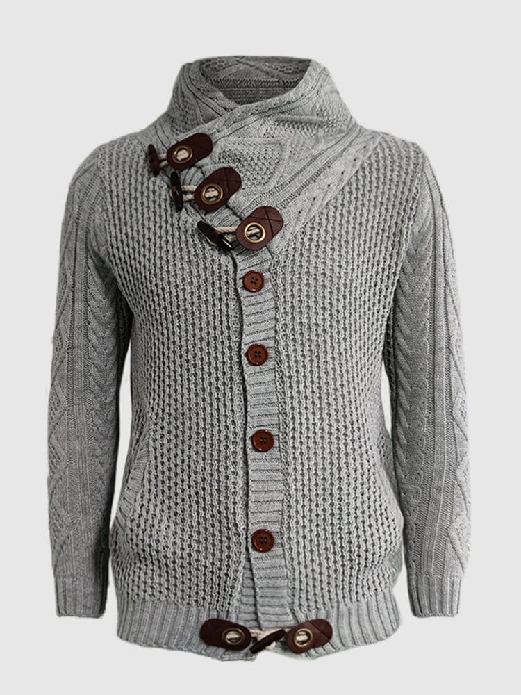 Fashion Knitted High Collar Button Sweater