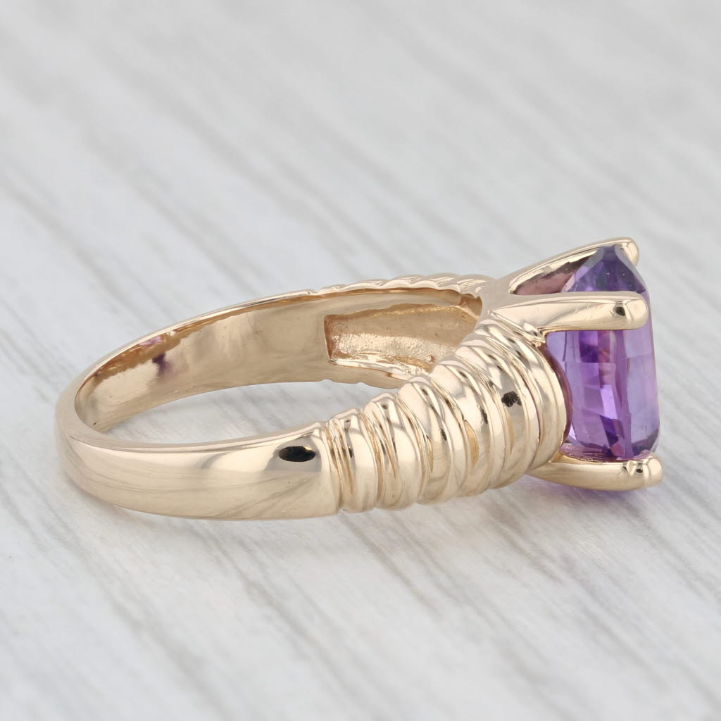 2.50ct Oval Solitaire Amethyst Ring 14k Yellow Gold Size 6.25