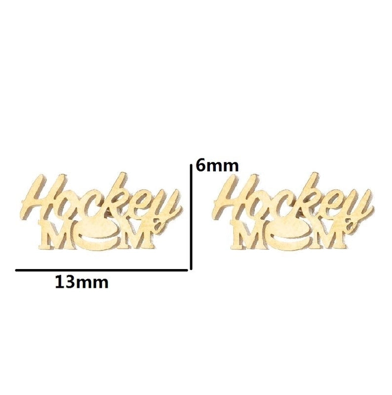 Minimalist Letter Skates Ball Stainless Steel Plating Hollow Out Ear Studs 1 Pair