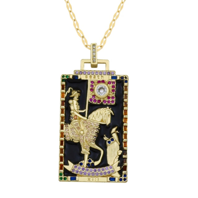 Diamond Tarot Card Necklaces