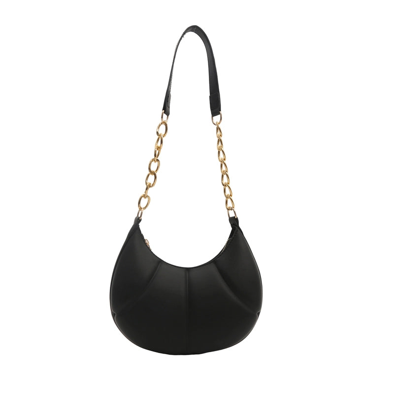 Women's Medium Pu Leather Solid Color Streetwear Zipper Underarm Bag