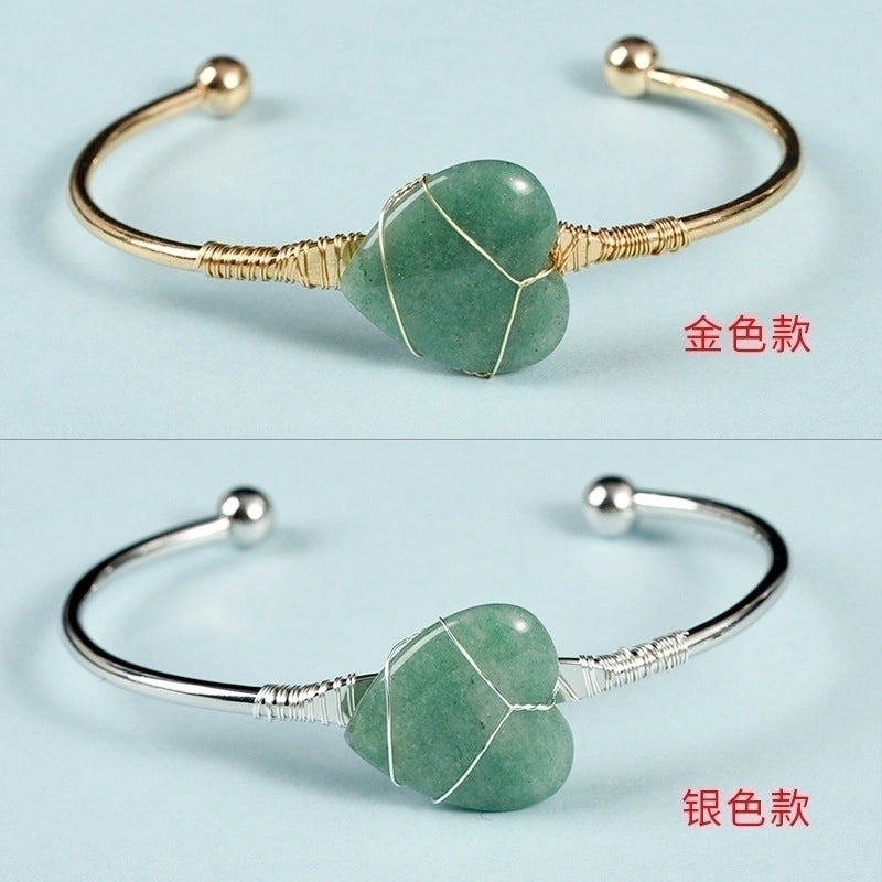 Minimalist Heart Shape Crystal Bangle