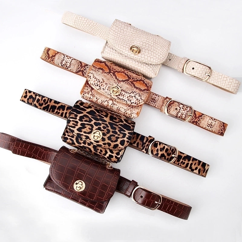 Fashion Leopard Belt Bag Mini Chain Bag All-match Clothing Belt