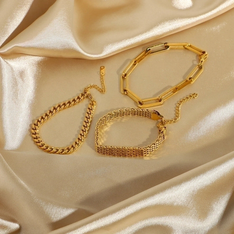 Minimalist Geometric Titanium Steel Cable Chain Bracelets In Bulk