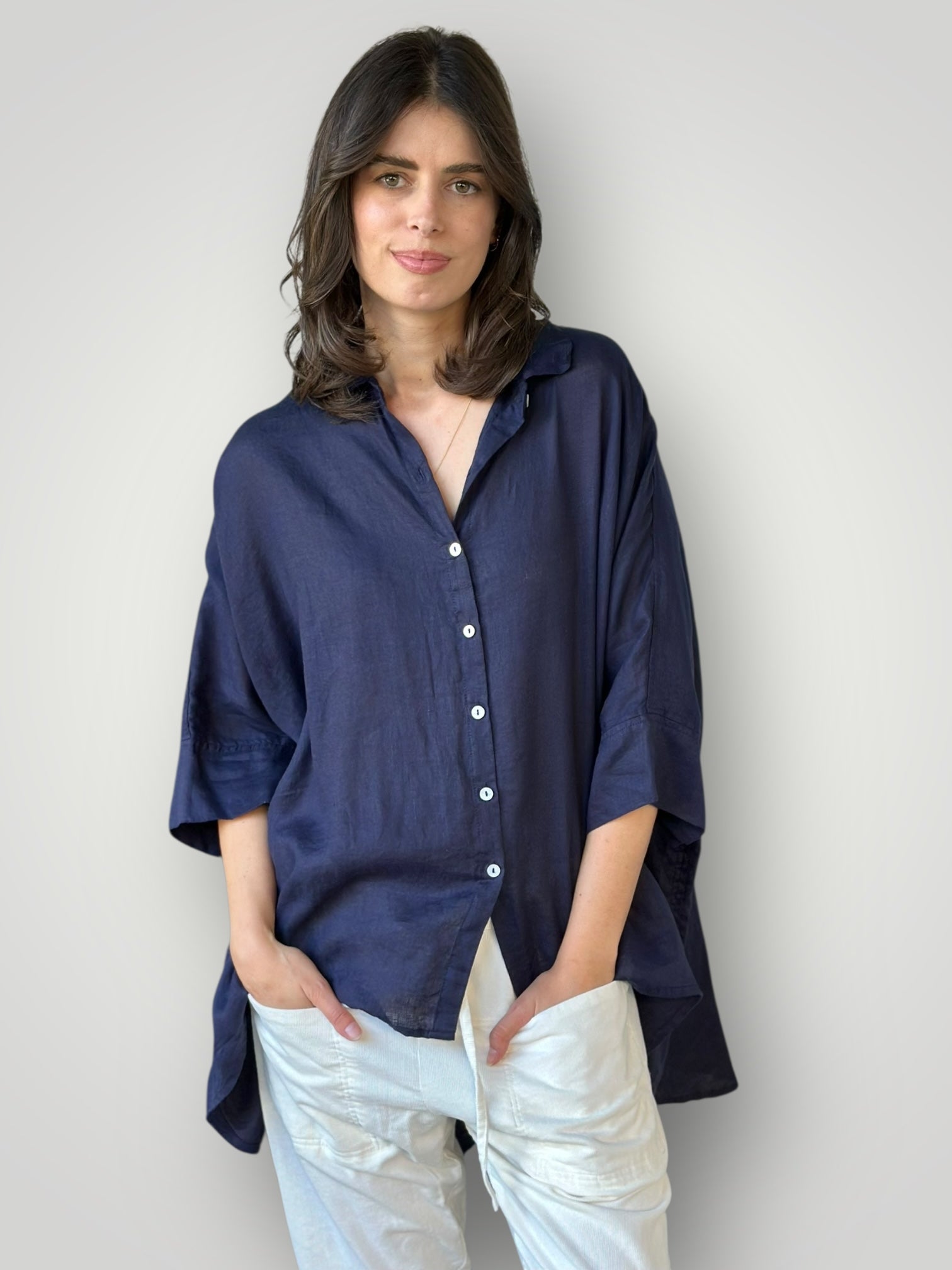 issey shirt - indigo linen
