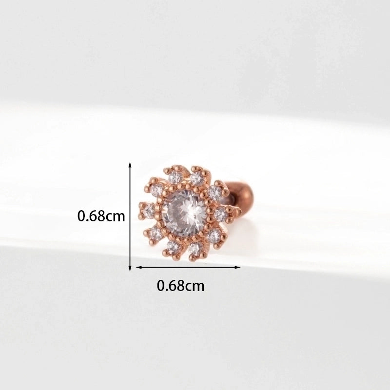 Ear Cartilage Rings & Studs Geometric Copper Plating Artificial Gemstones