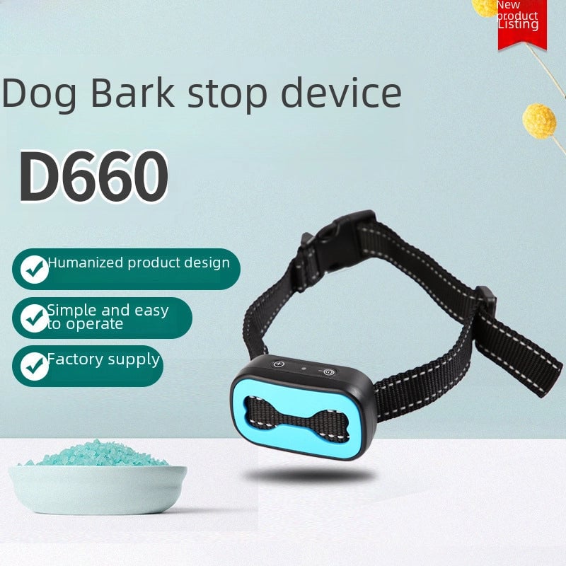 Intelligent Automatic Dog Bark Stopper Training Device Rechargeable Anti-bark Collar Pet Supplies Stop Barking Necklace