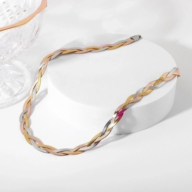 Fashion Twist 304 Stainless Steel 18K Gold Plated Rose Gold Plated Plating Stainless Steel Jewelry Sets