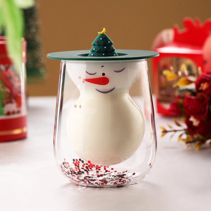 Christmas Casual Vacation Cartoon Borosilicate Glass Water Bottles 1 Piece
