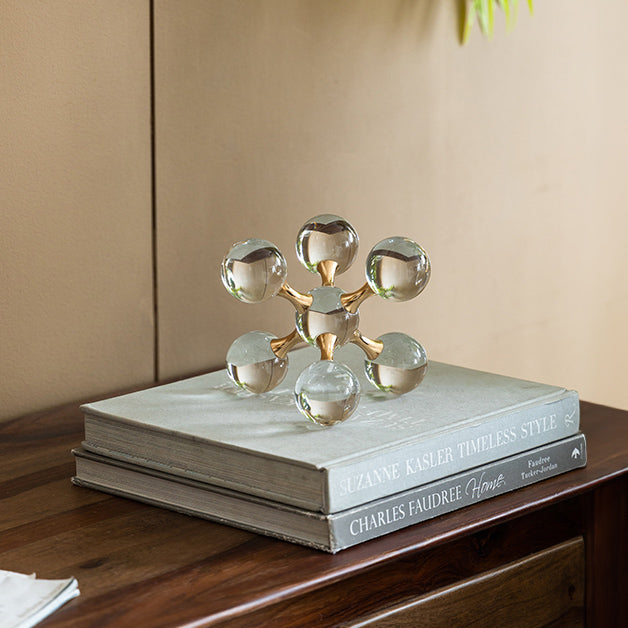 Atom Decorative Sculpture Medium - Clear Gold