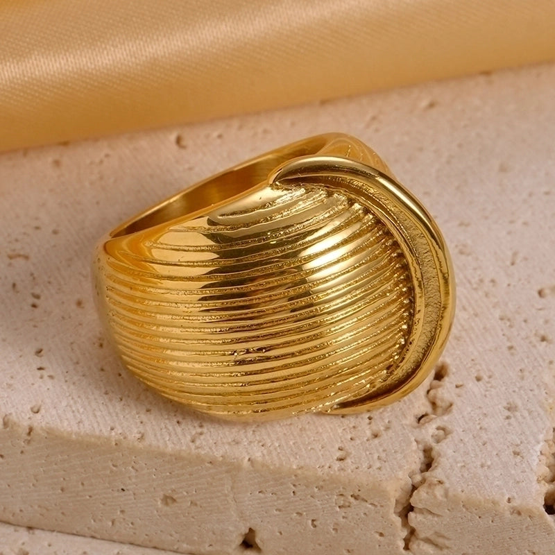 304 Stainless Steel 14K Gold Plated Modern Style Minimalist Classic Style Plating Solid Color Rings