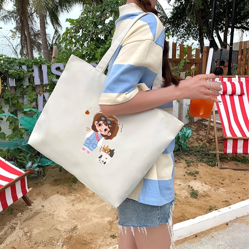 Women's Fashion Geometric Oxford Cloth Shopping Bags