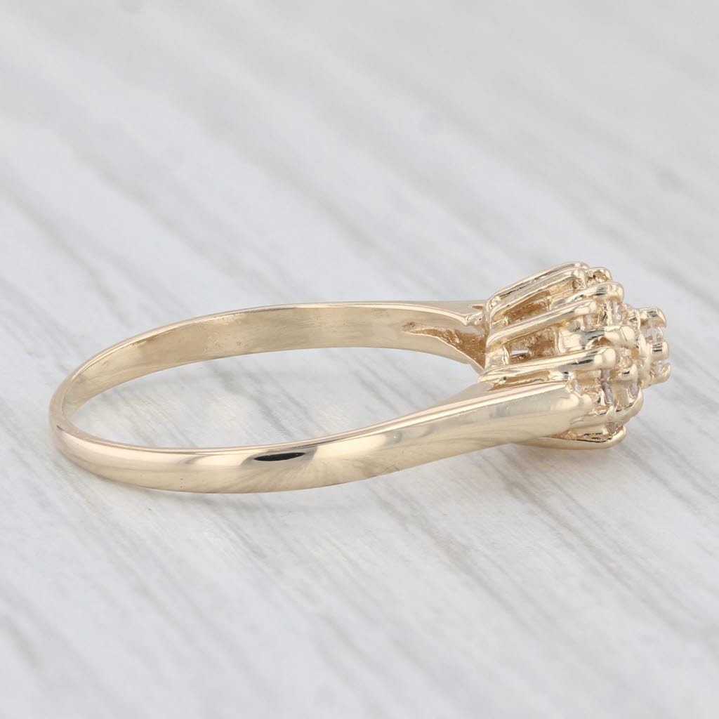 0.23ctw Diamond Cluster Engagement Ring 14k Yellow Gold Size 7.25