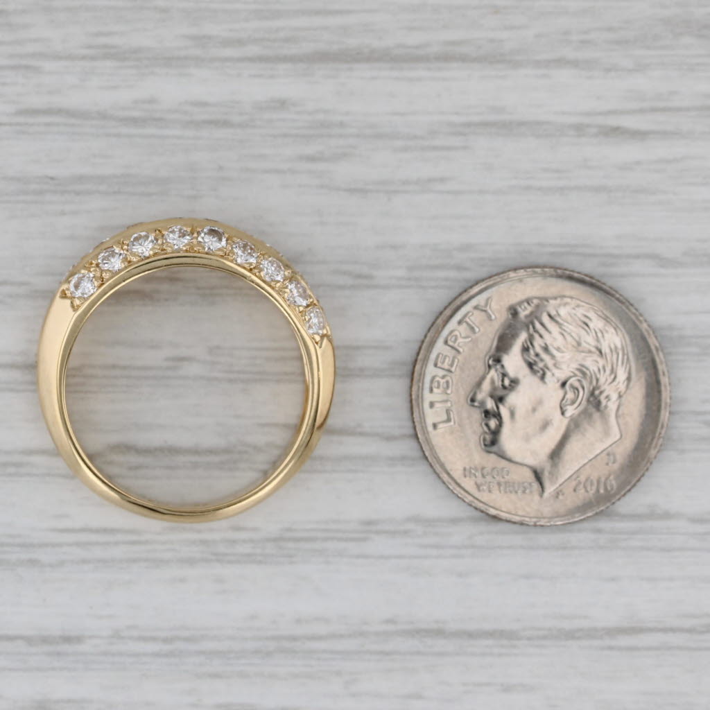 0.98ctw Diamond Wedding Band 18k Yellow Gold Size 6 Anniversary Ring