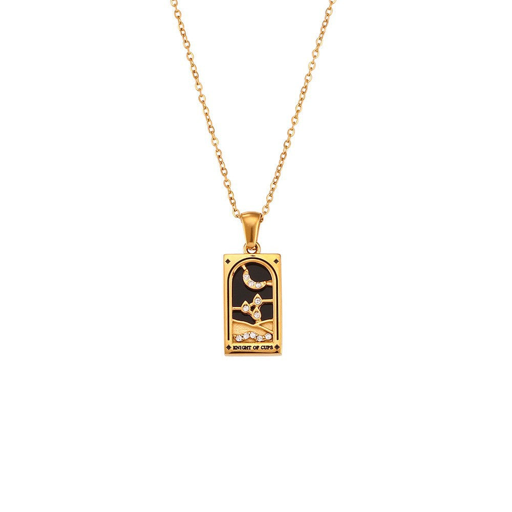 Fashion Quadrilateral Geometric Stainless Steel 18K Gold Plated Necklaces