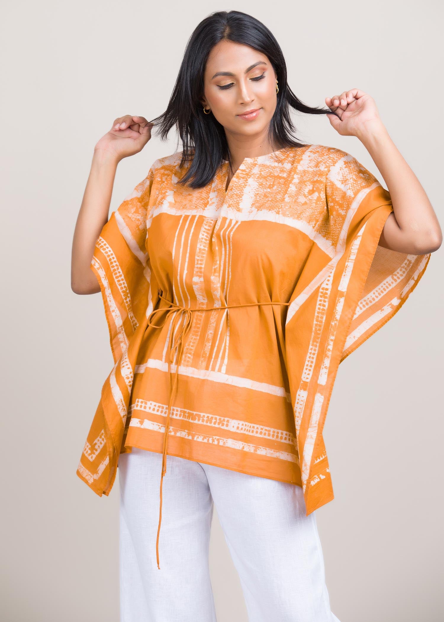 batik kaftan top