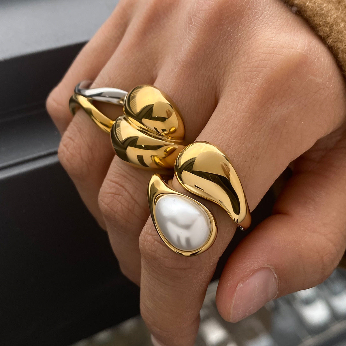 Stainless Steel Ring Titanium Steel Jewelry Female Niche Design Ring Rings