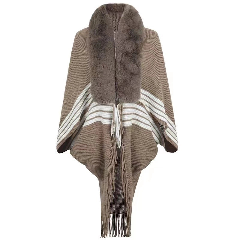 Women's Streetwear Stripe Polyester Tassel Shawl
