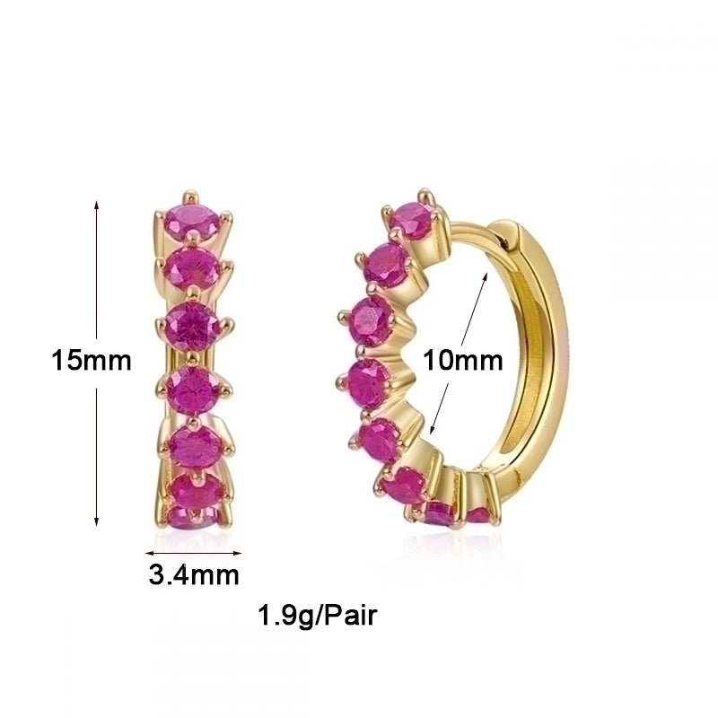 1 Pair Elegant Circle Heart Shape Plating Inlay Copper Zircon 18k Gold Plated Drop Earrings