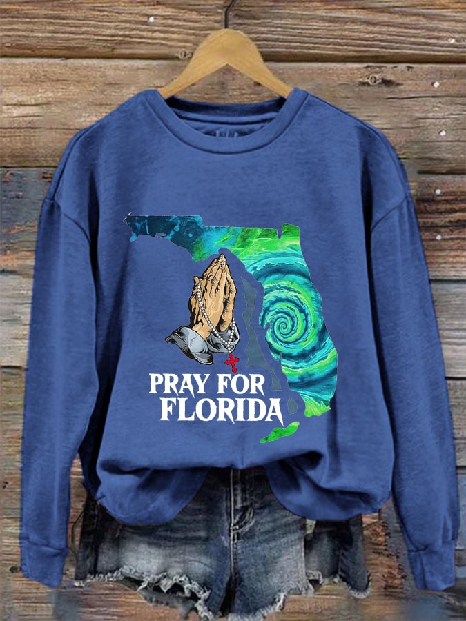 Women's Pray For Florida Printed Sweatshirt