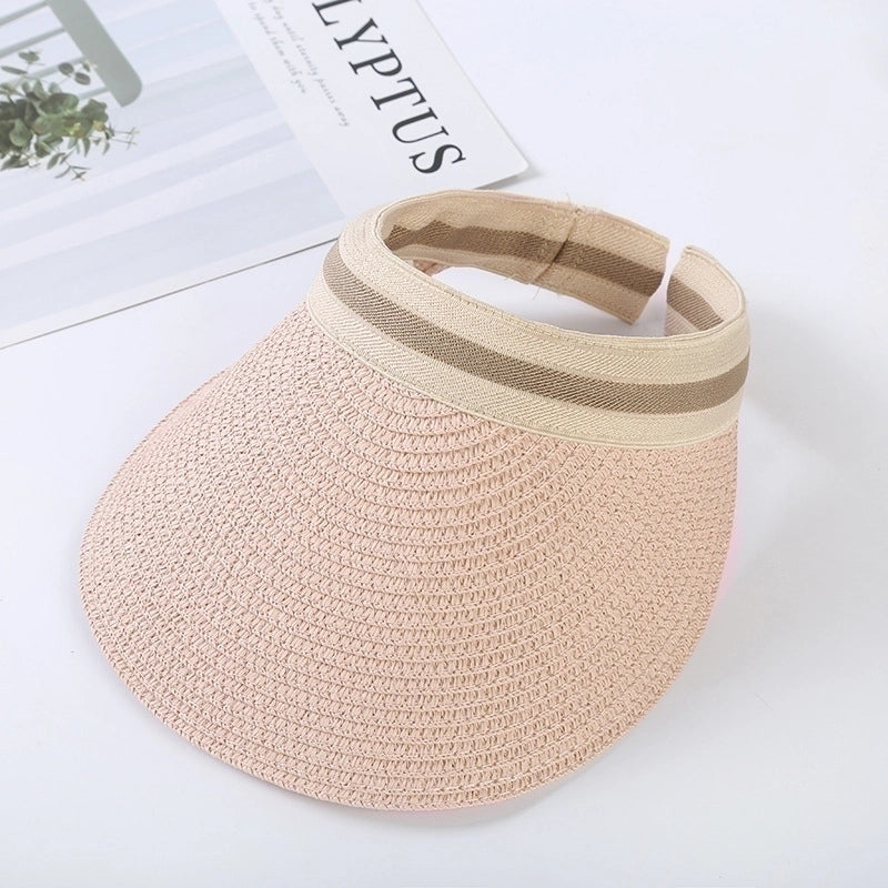 Women's Lady Minimalist Solid Color Big Eaves Straw Hat